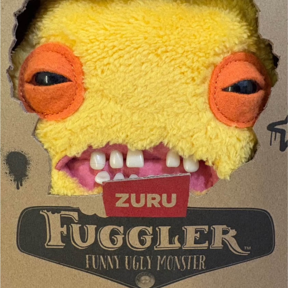 Fuggler Funny Ugly Monster Plush Toy - Yellow and Orange